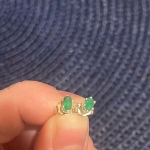 *New* Natural Emerald Studs- Sterling Silver
